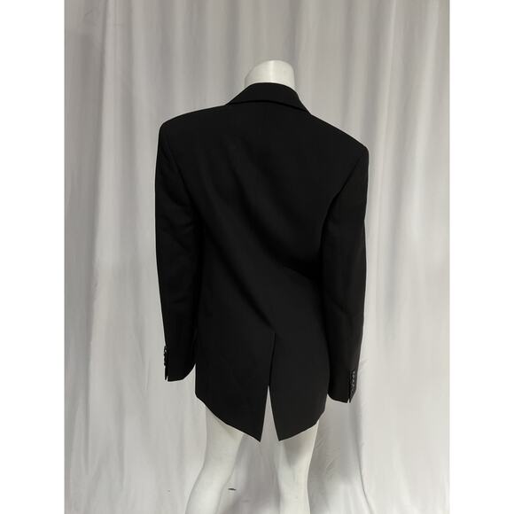 Acne Studios Black 'Net Sustain' Recycled Grain De Poudre Blazer Size 32 - Picture 3 of 5